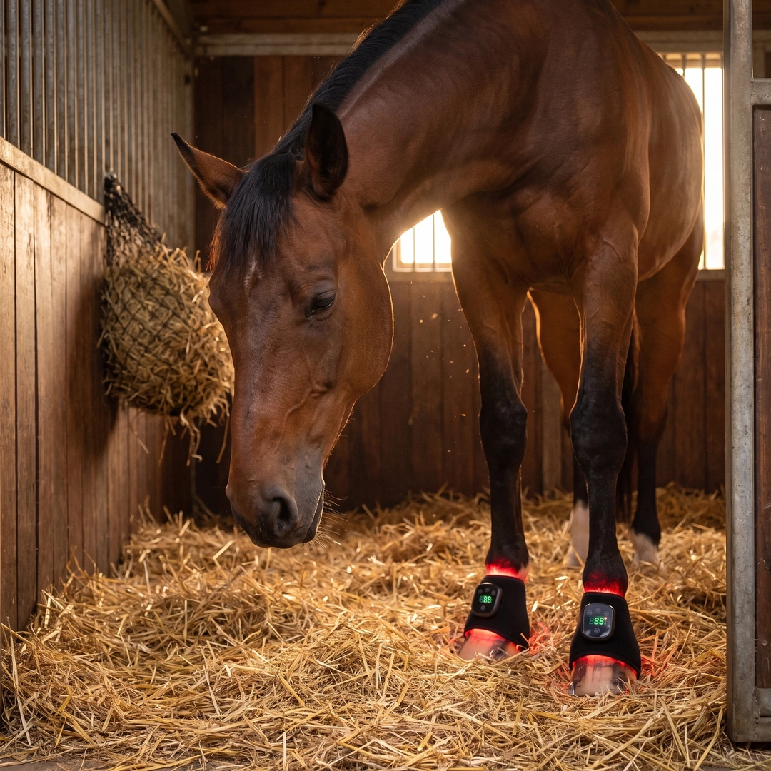 Cheval calme pendant une séance LumiJambes